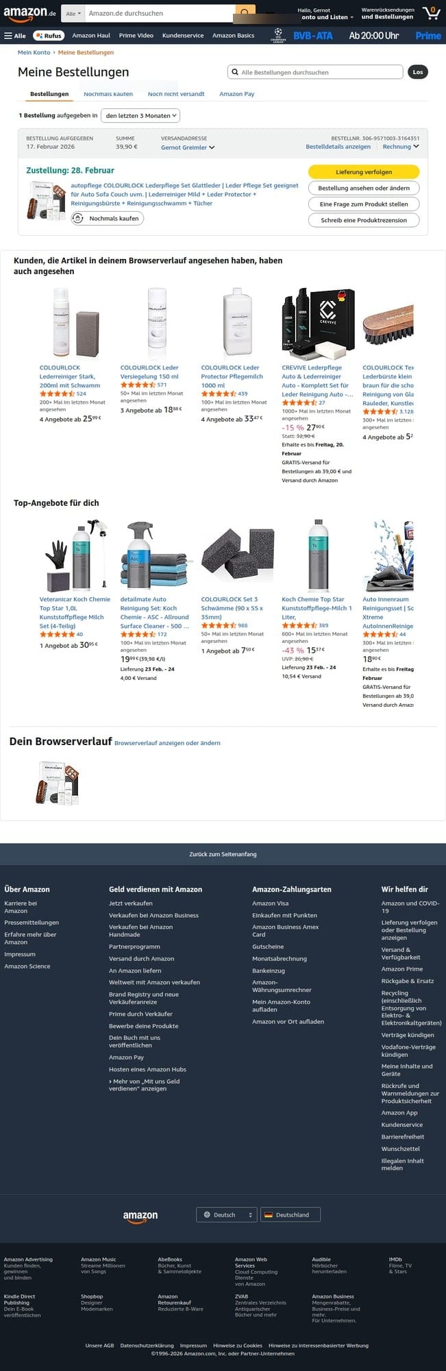 Amazon order history