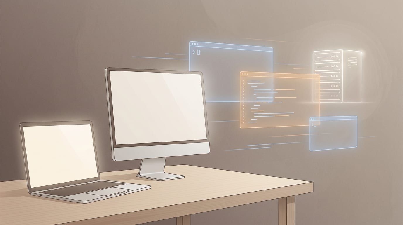 Laptop and workstation as clients